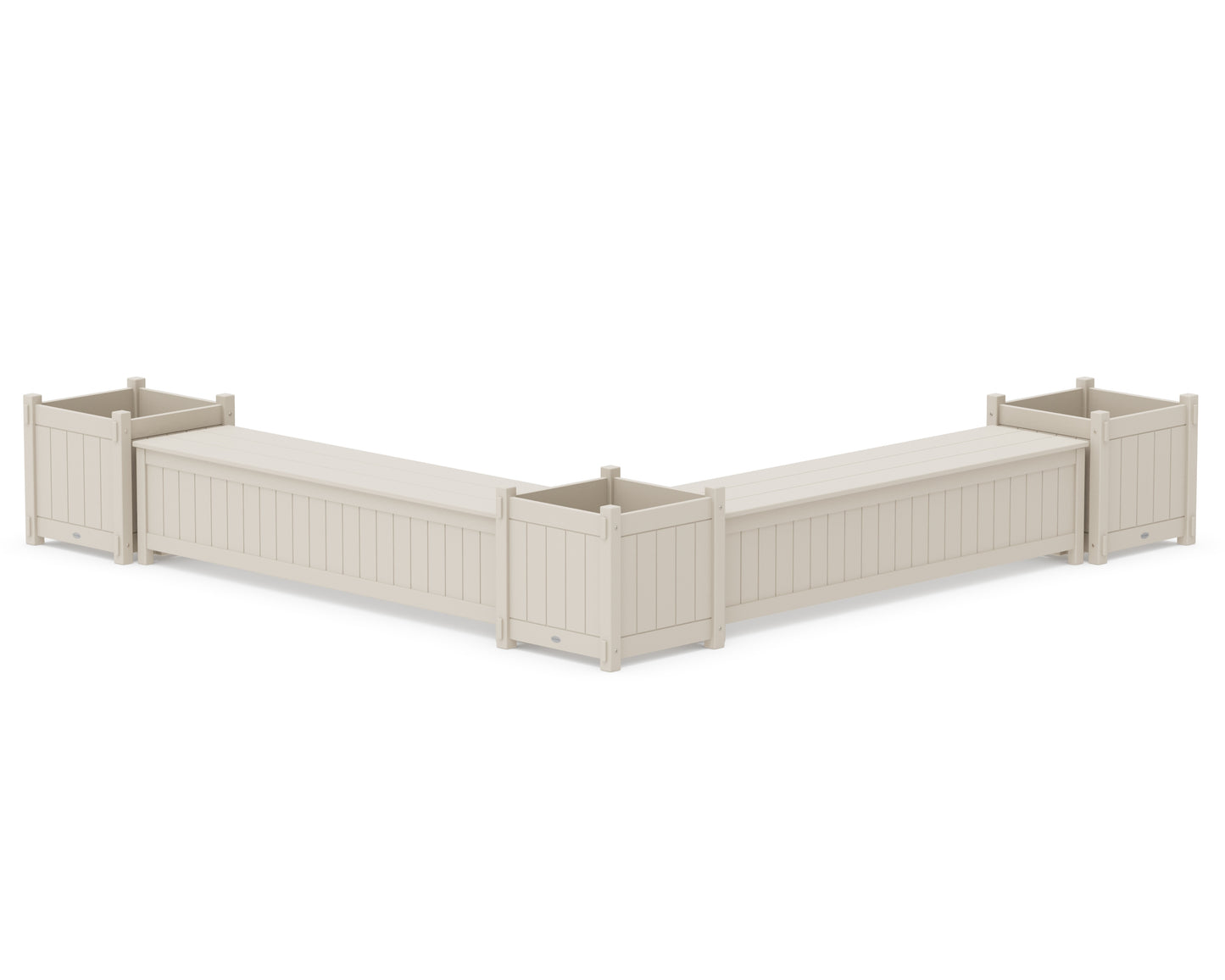 72" Vineyard L- Shaped Planter Storage Bench Corner Set- Large