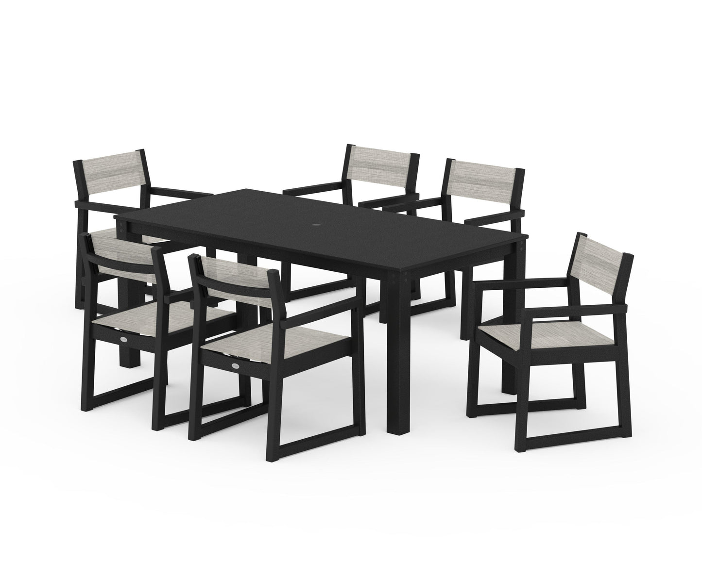 EDGE Sling Arm Chair 7-Piece Parsons Dining Set