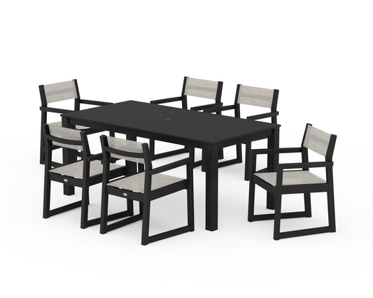 EDGE Sling Arm Chair 7-Piece Parsons Dining Set