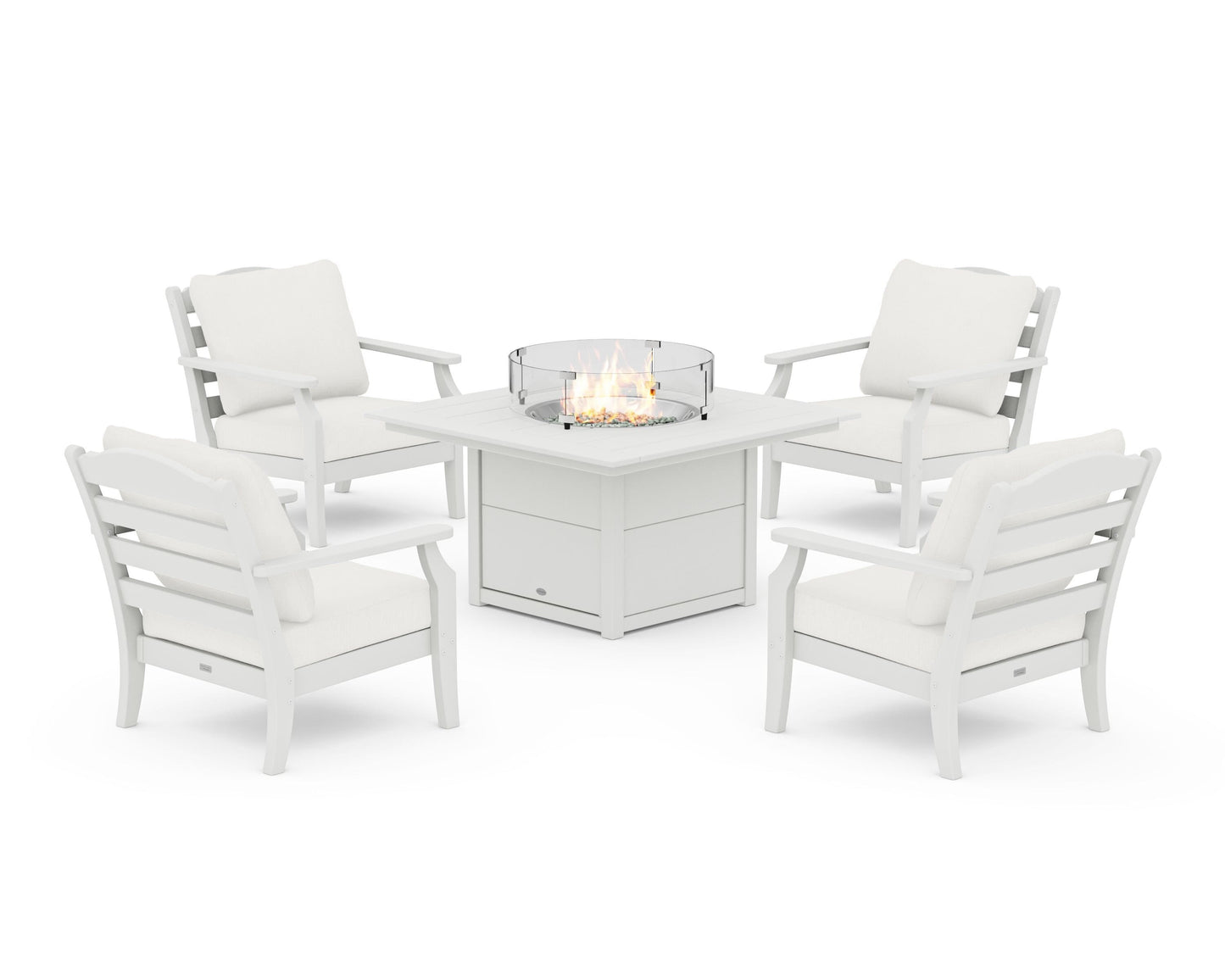 Savannah 5-Piece Deep Seating Set with Fire Pit Table