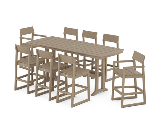 EDGE 9-Piece Bar Set with Trestle Legs