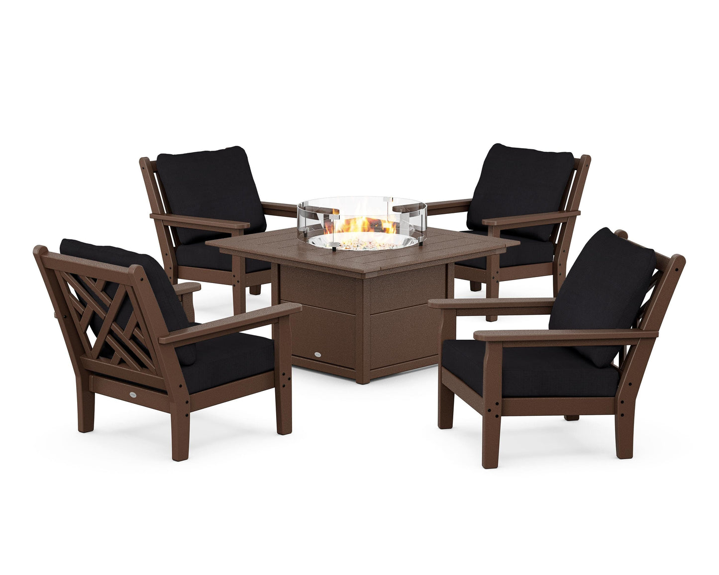Chippendale 5-Piece Deep Seating Set with Fire Pit Table