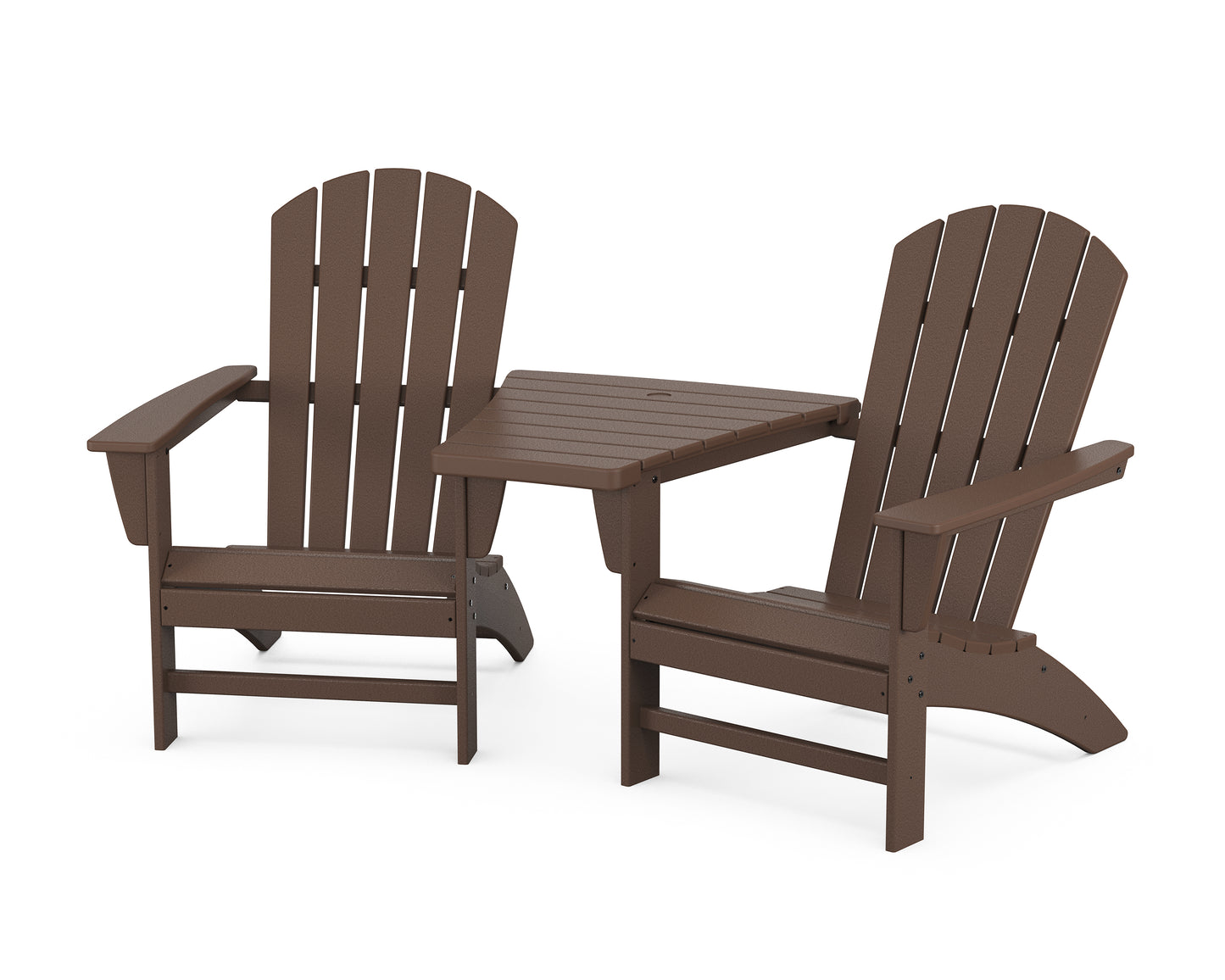 Nautical 3-Piece Adirondack Set with Angled Connecting Table