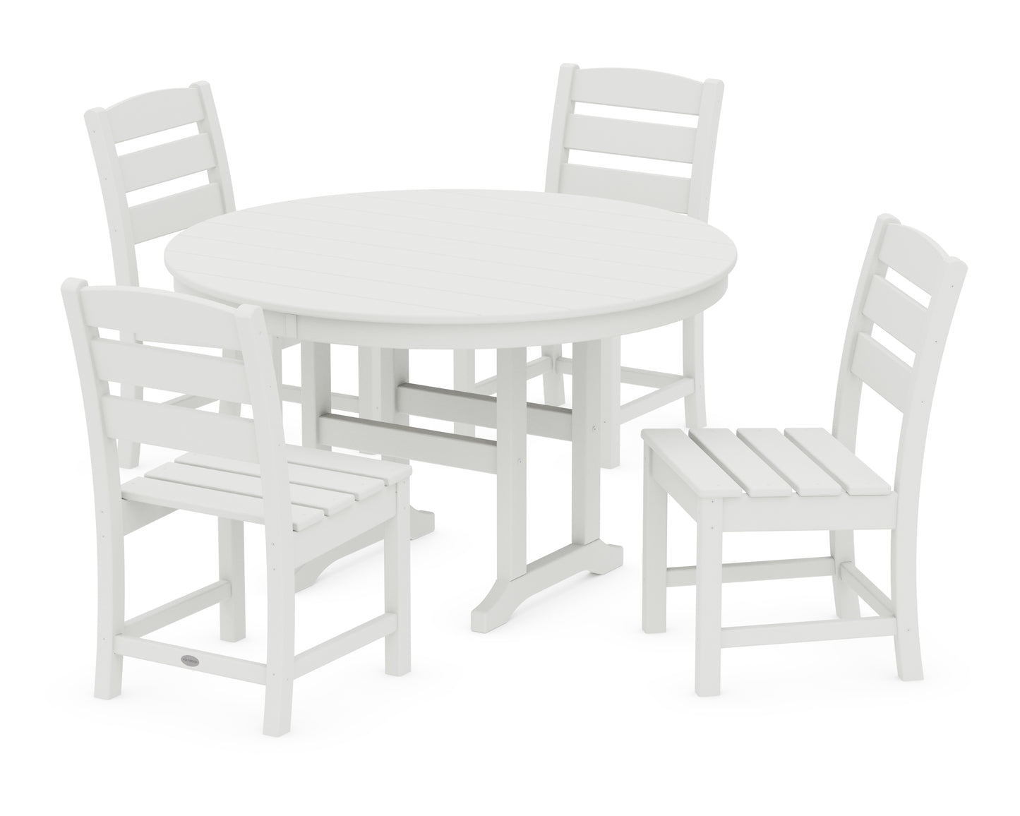 Lakeside 5-Piece Round Farmhouse Side Chair Dining Set