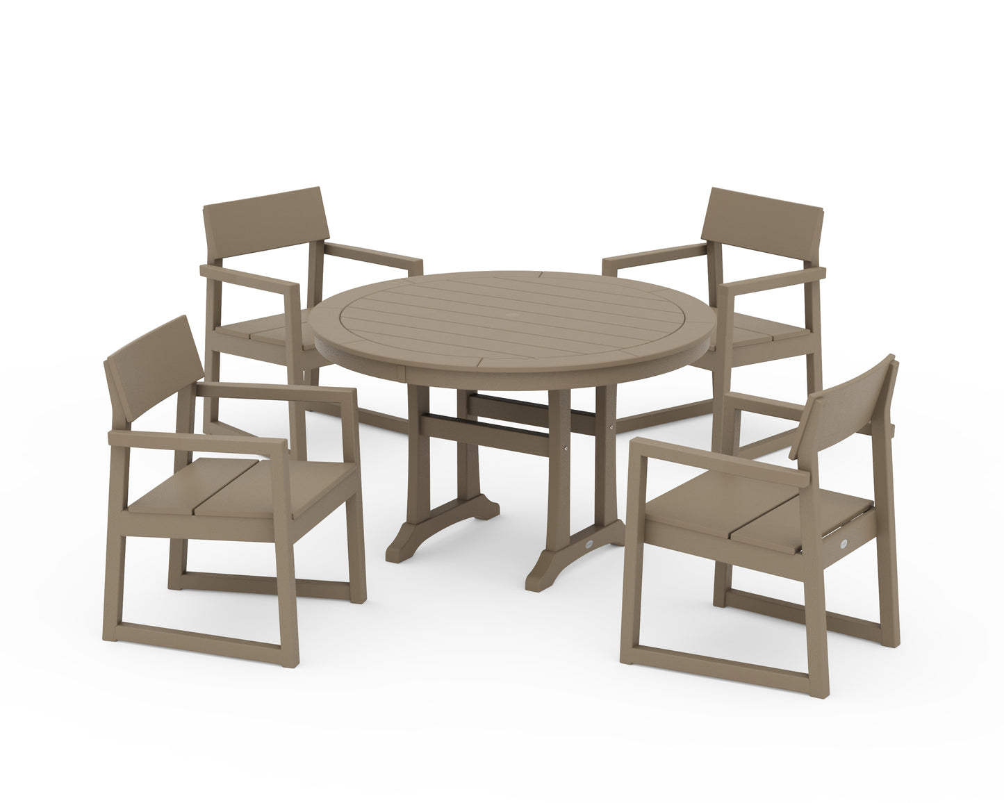 EDGE 5-Piece Round Dining Set with Trestle Legs