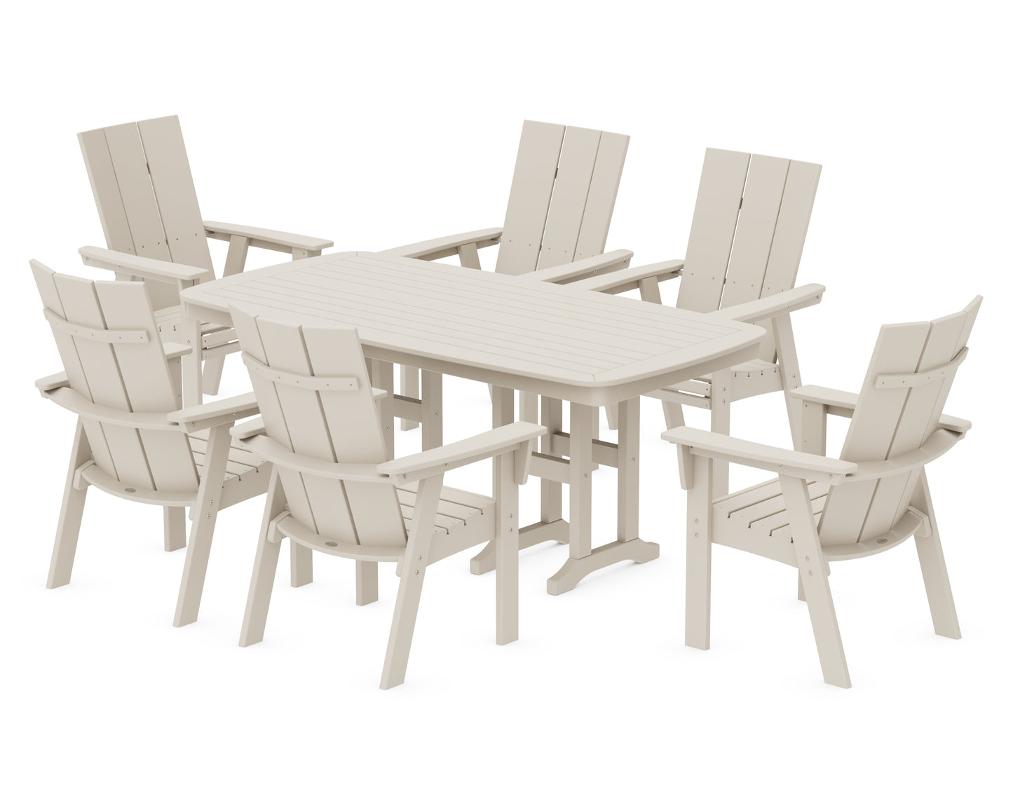 Modern Curveback Adirondack 7-Piece Dining Set