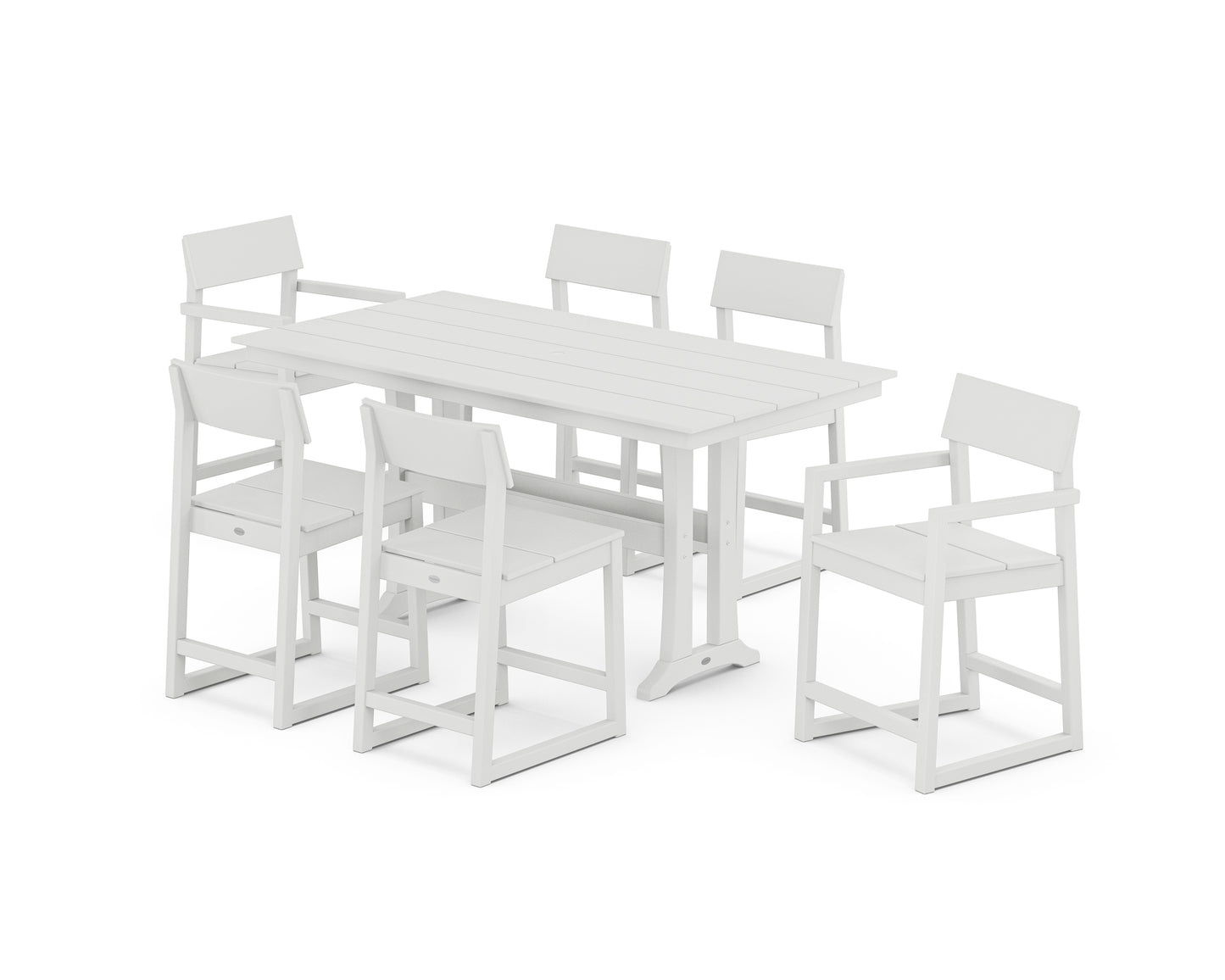 EDGE 7-Piece Farmhouse Counter Set with Trestle Legs