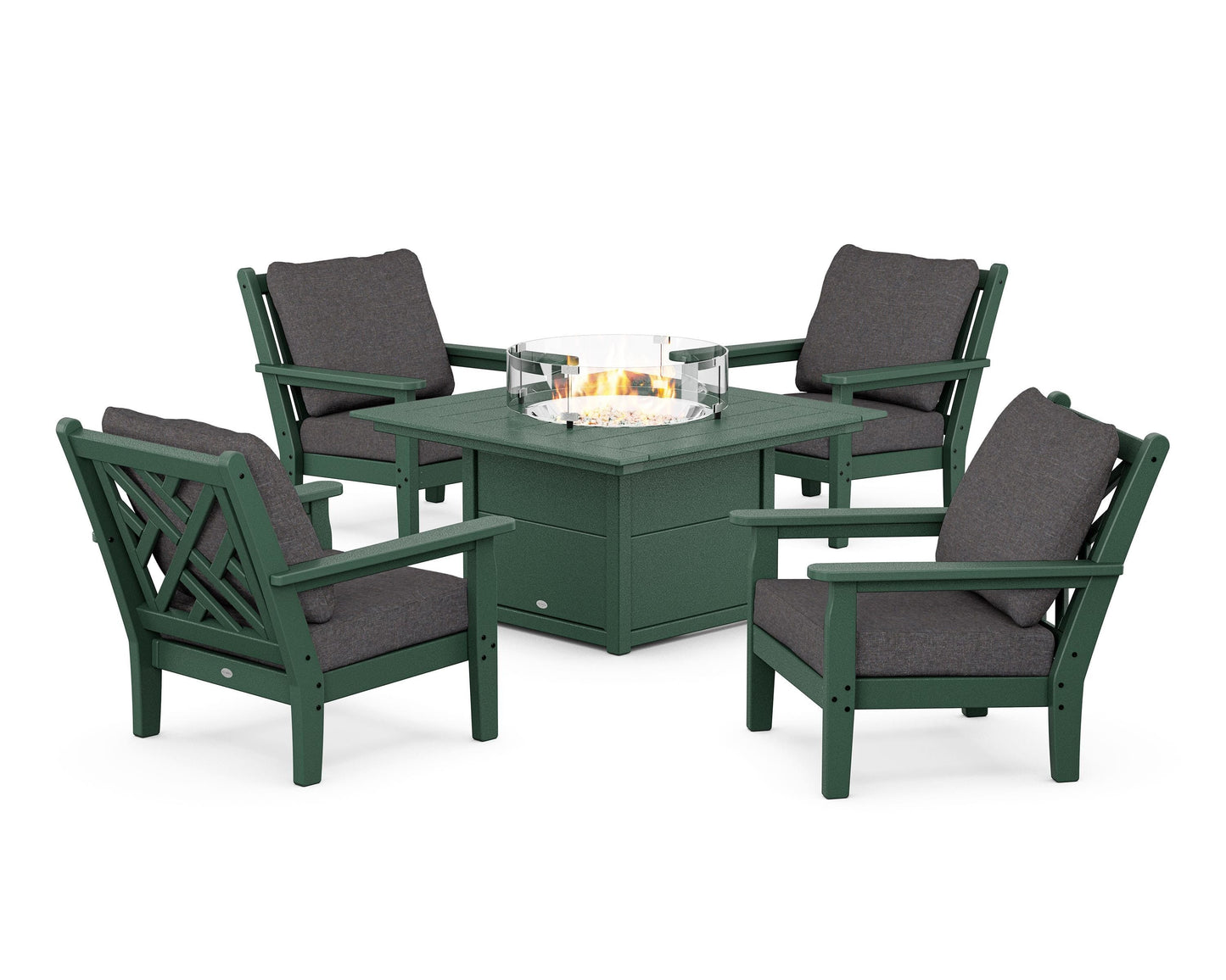 Chippendale 5-Piece Deep Seating Set with Fire Pit Table