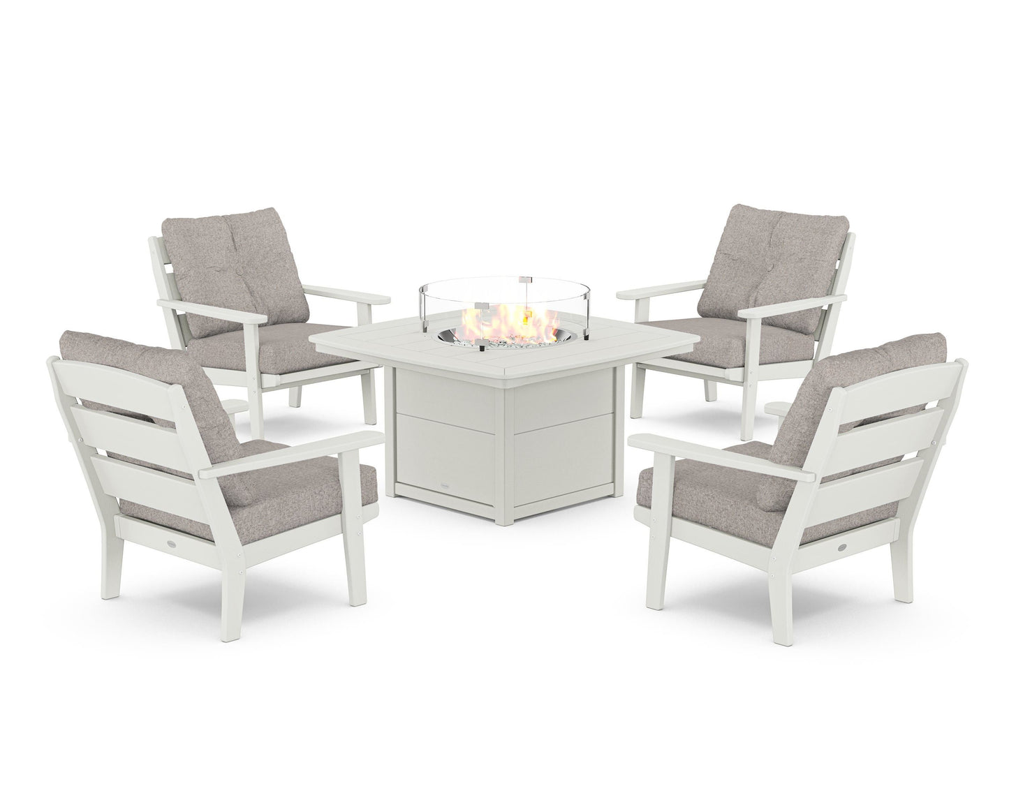 Lakeside 5-Piece Deep Seating Set with Nautical Fire Pit Table