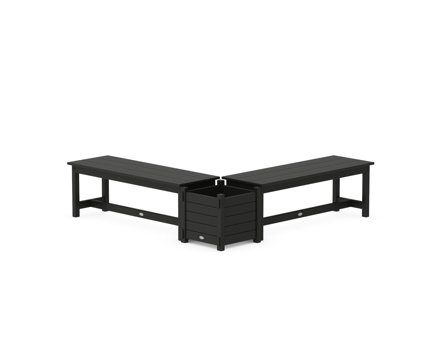 48" Nautical L- Shaped Planter Bench Set