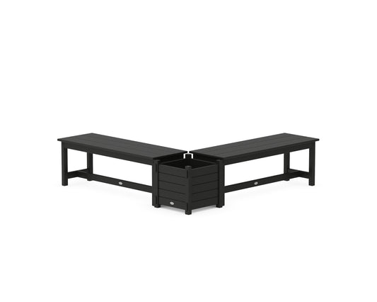 48" Nautical L- Shaped Planter Bench Set