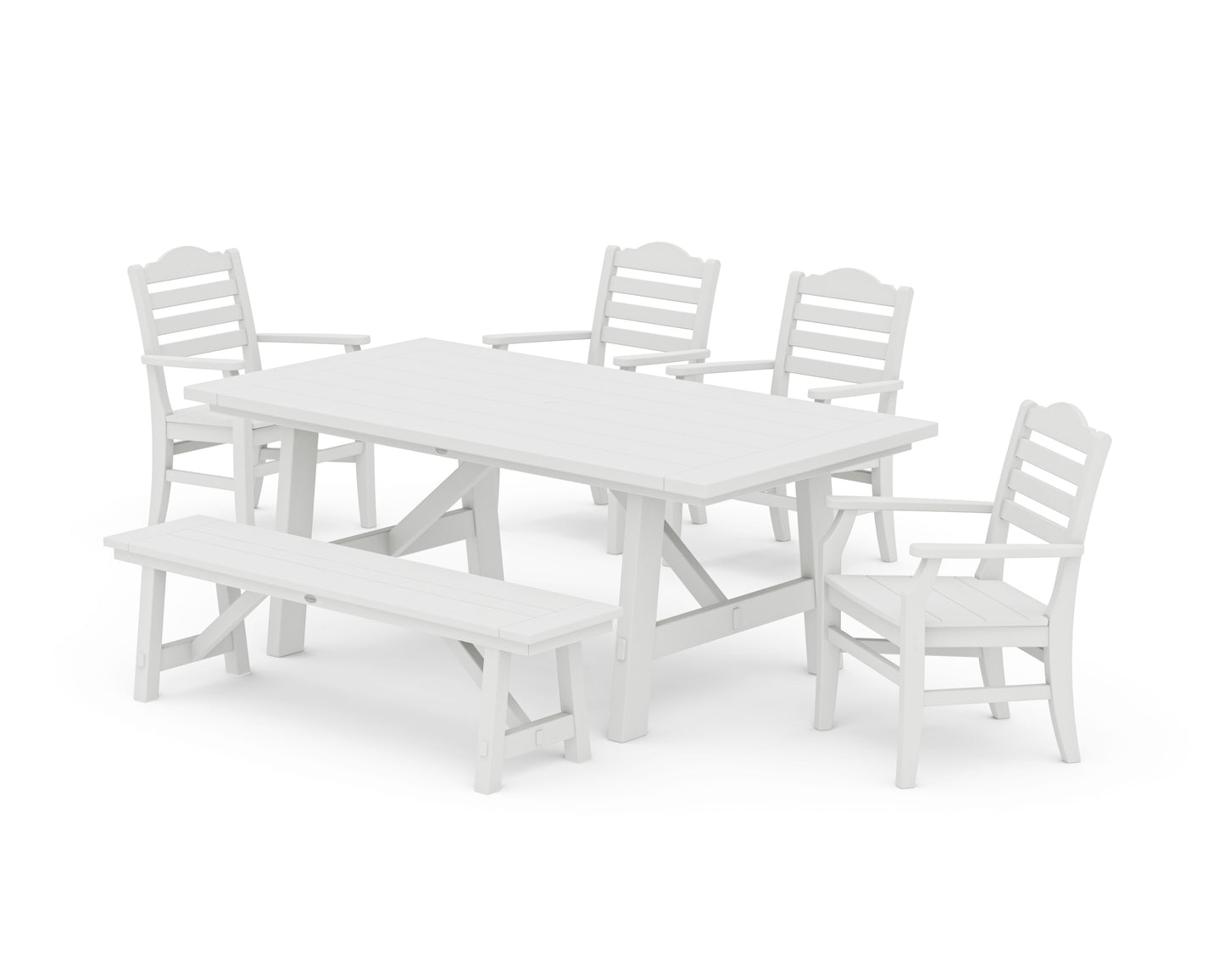 Savannah 6-Piece Rustic Farmhouse Dining Set with Bench