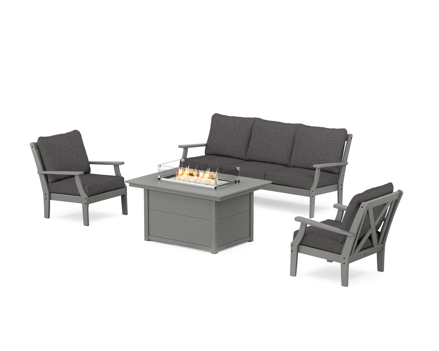 Braxton Deep Seating Fire Pit Table Set