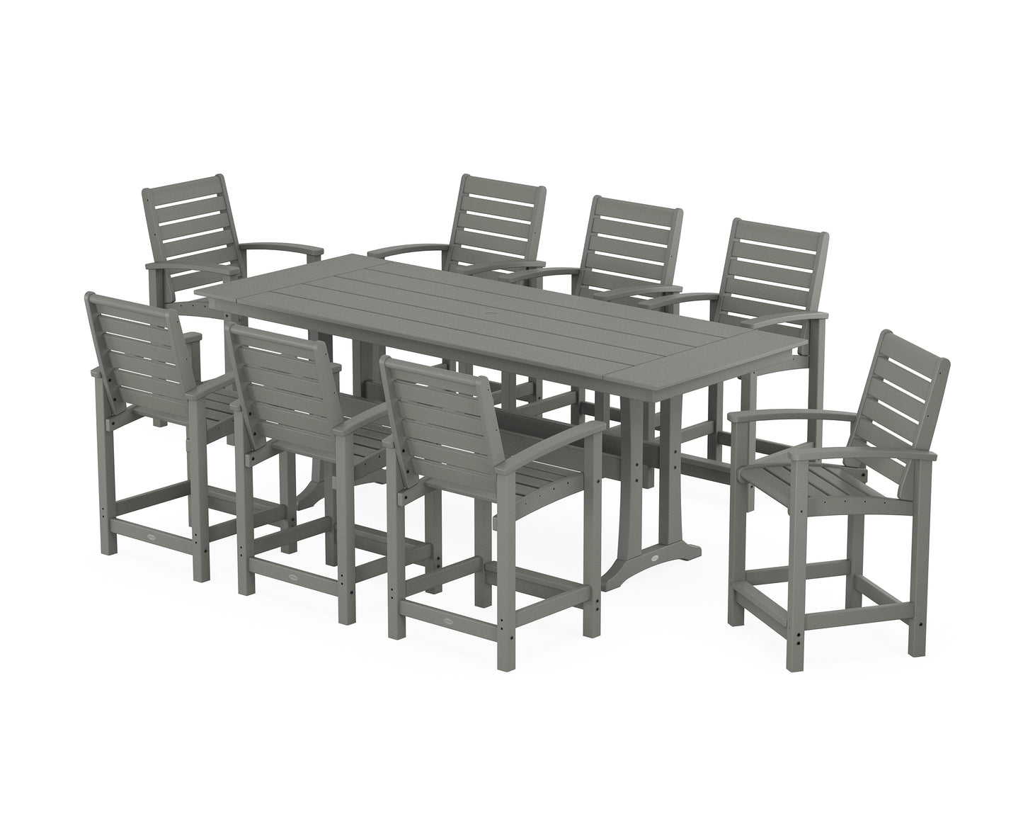 Signature 9-Piece Farmhouse Counter Set with Trestle Legs