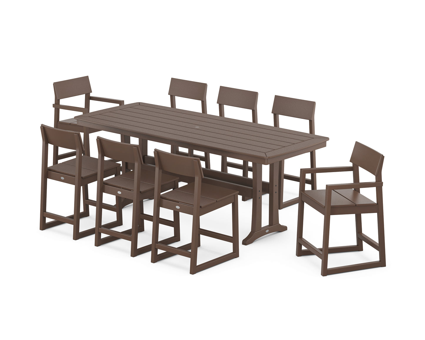 EDGE 9-Piece Counter Set with Trestle Legs
