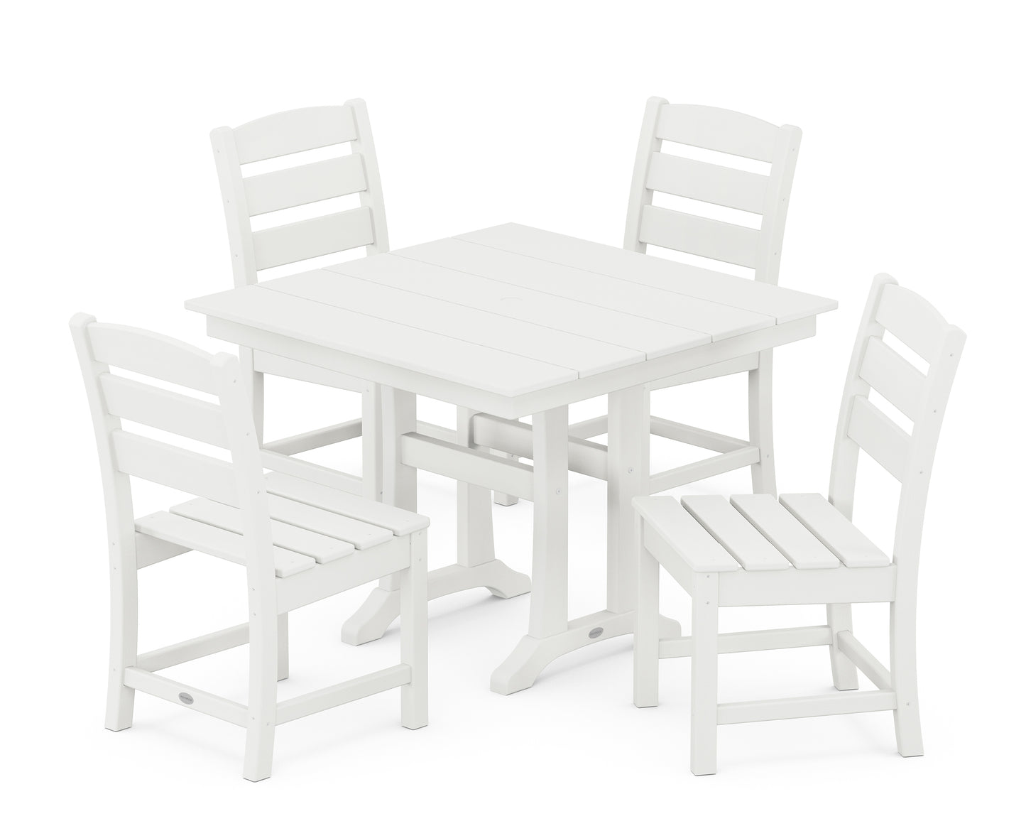 Lakeside 5-Piece Farmhouse Trestle Side Chair Dining Set