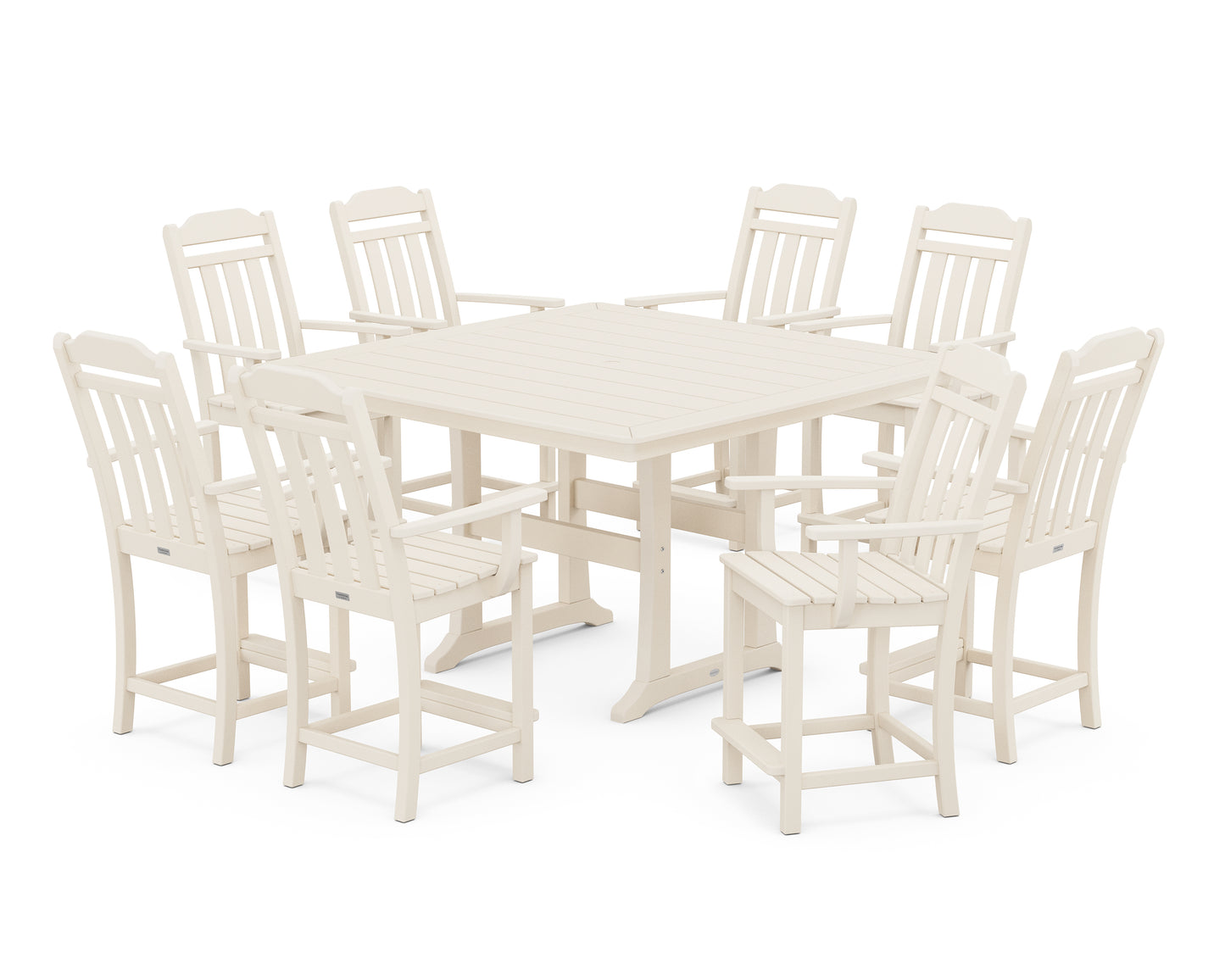 Cottage 9-Piece Square Counter Set with Trestle Legs