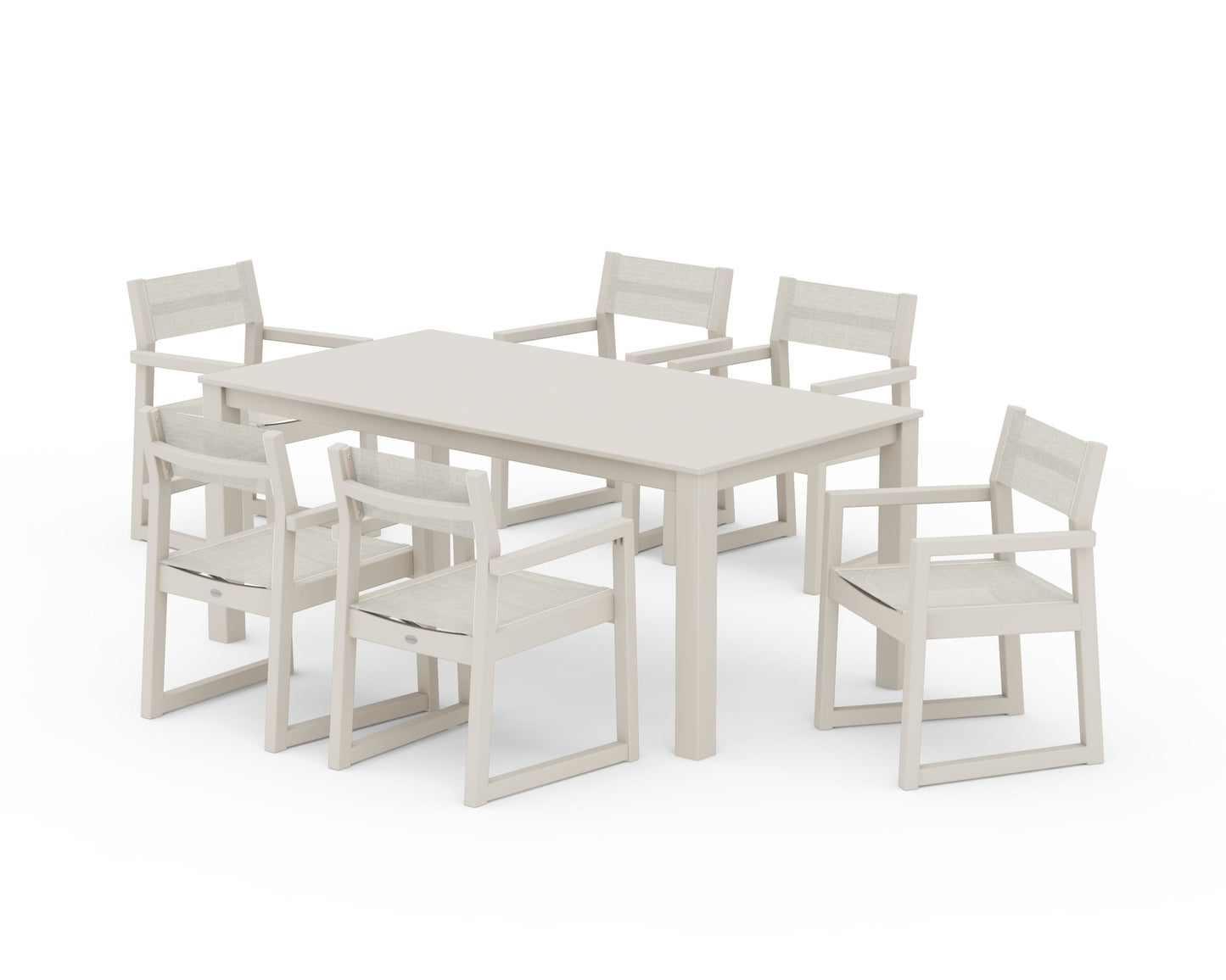 EDGE Sling Arm Chair 7-Piece Parsons Dining Set