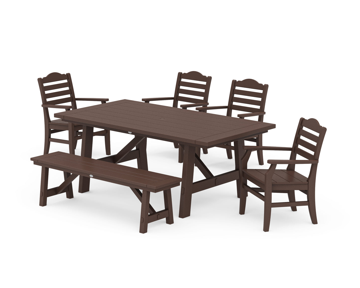 Savannah 6-Piece Rustic Farmhouse Dining Set with Bench