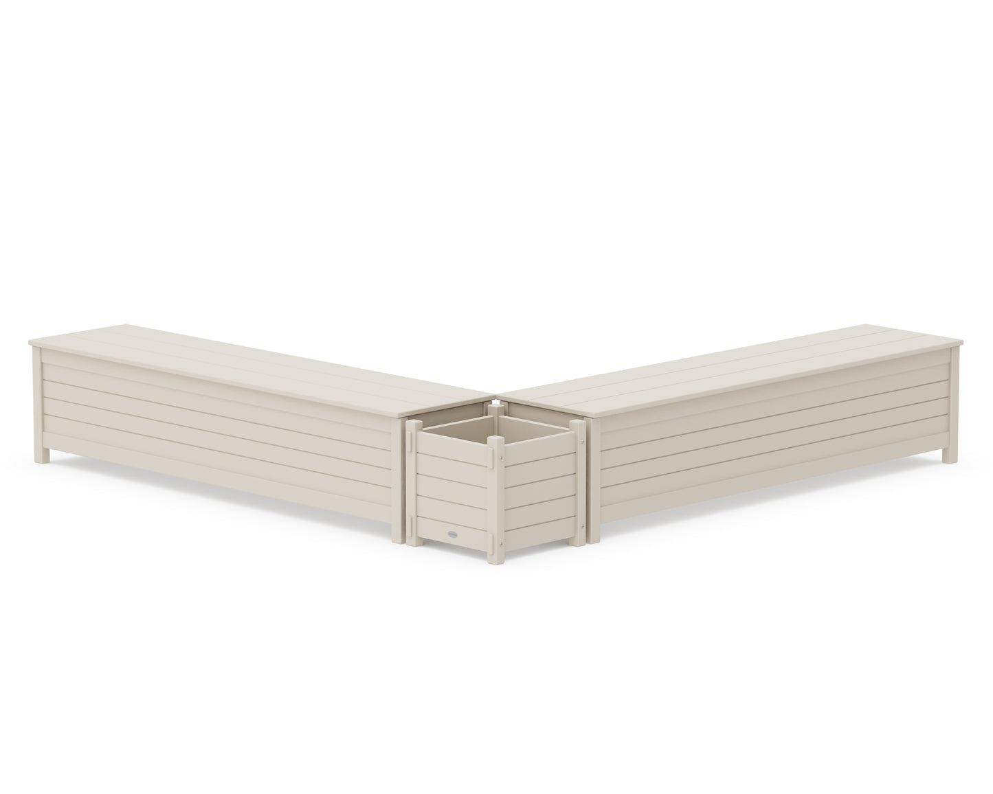 72" Nautical L- Shaped Planter Storage Bench Set