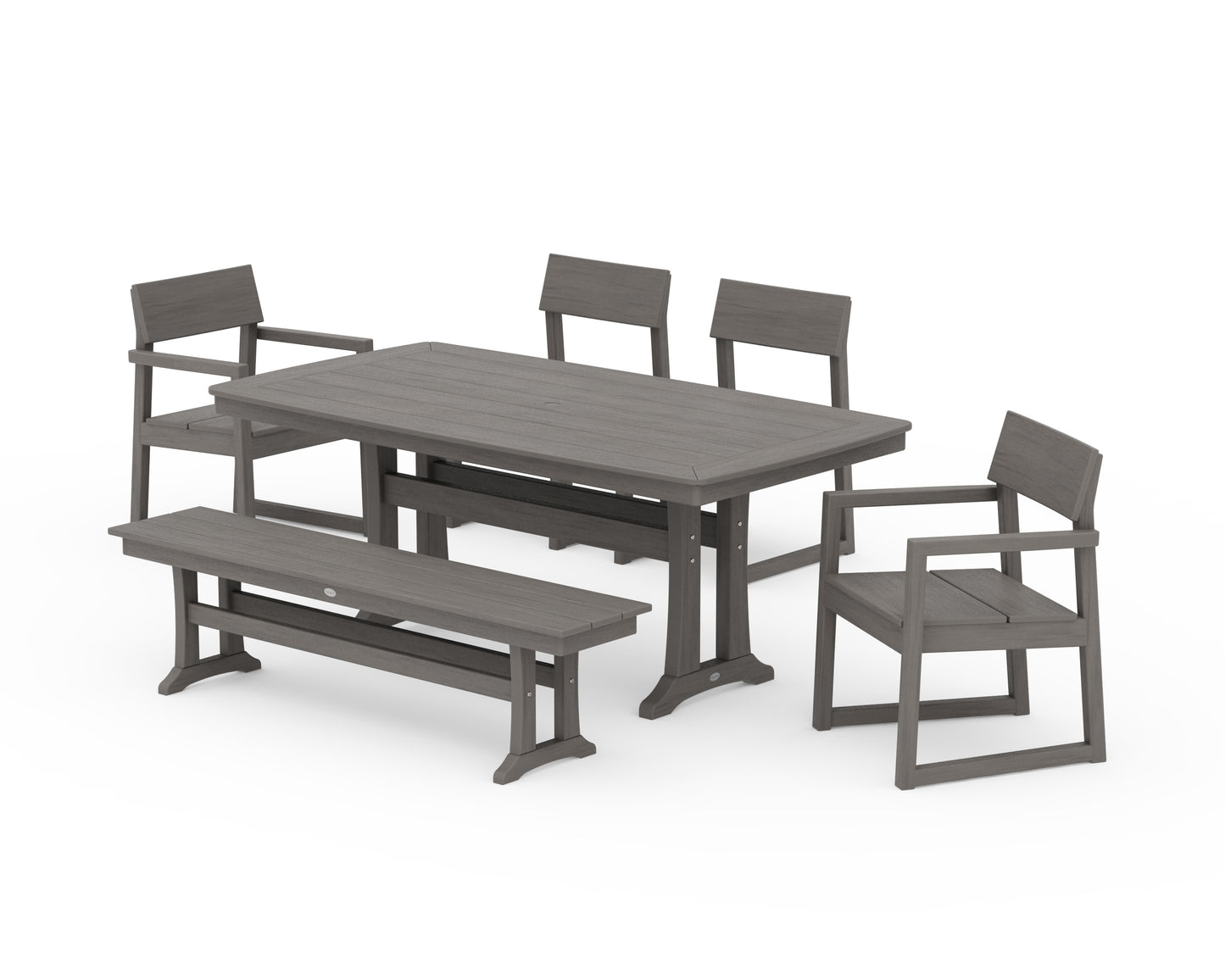 EDGE 6-Piece Dining Set with Trestle Legs