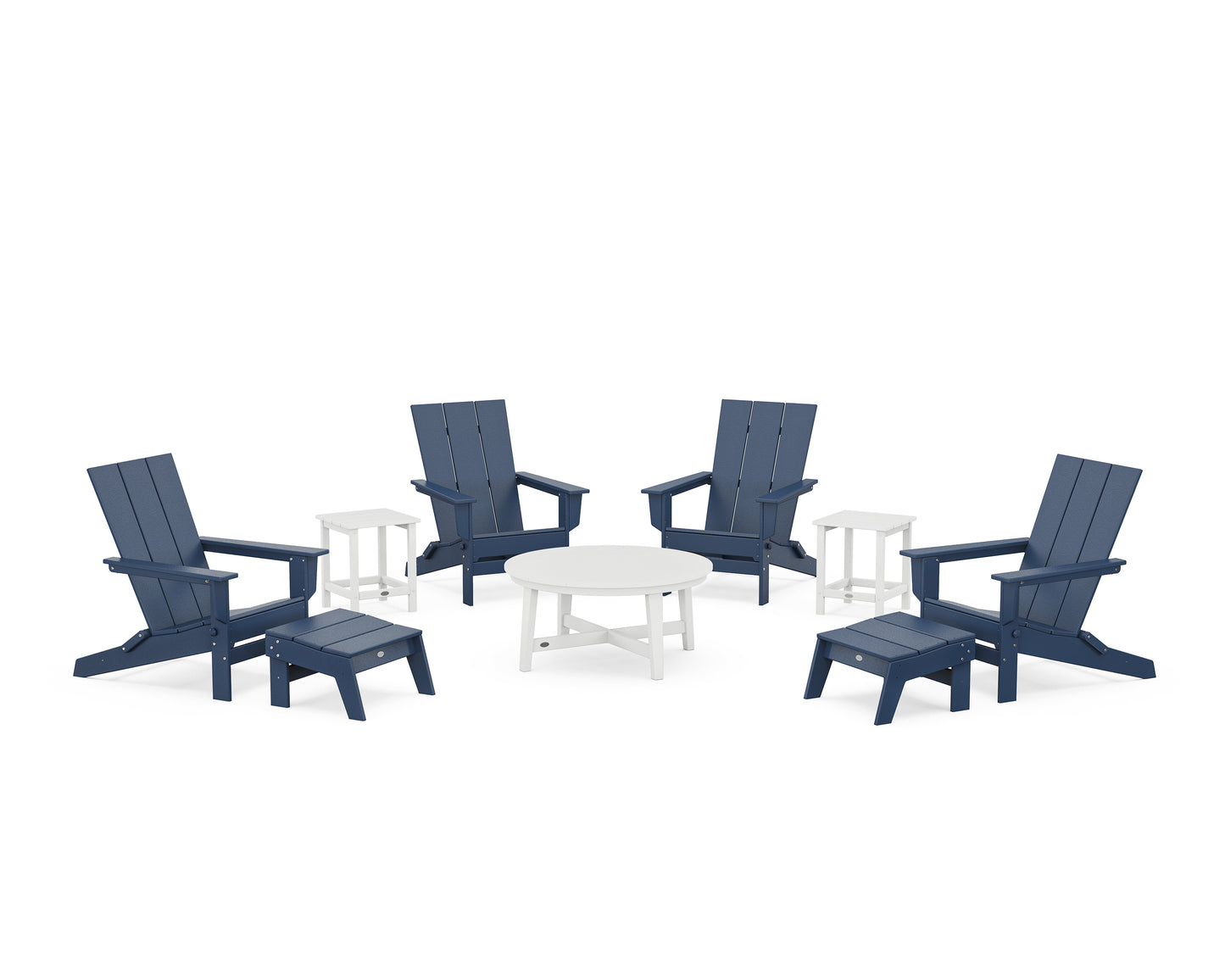 Modern Studio Folding Adirondack 9-Piece Conversation Set