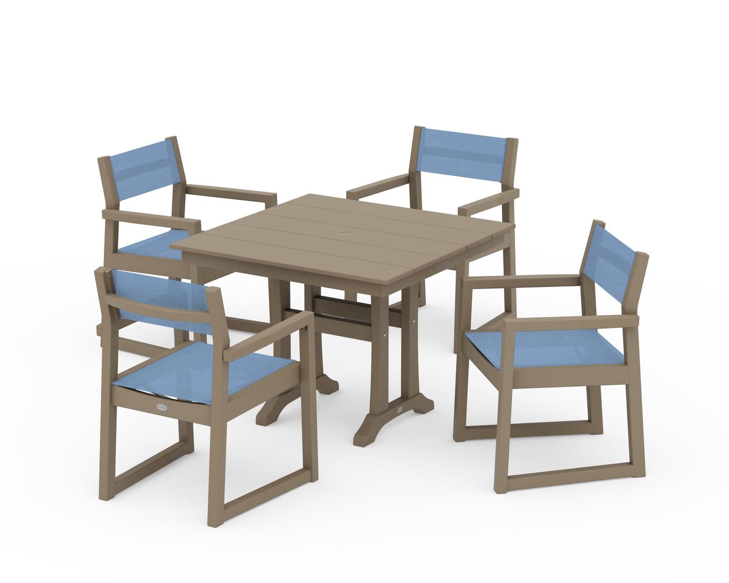 EDGE Sling 5-Piece Farmhouse Dining Set with Trestle Legs