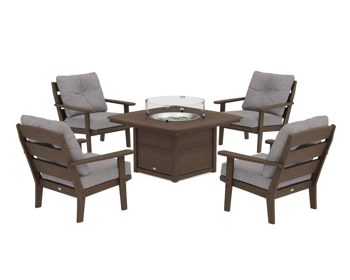 Lakeside 5-Piece Deep Seating Set with Nautical Fire Pit Table