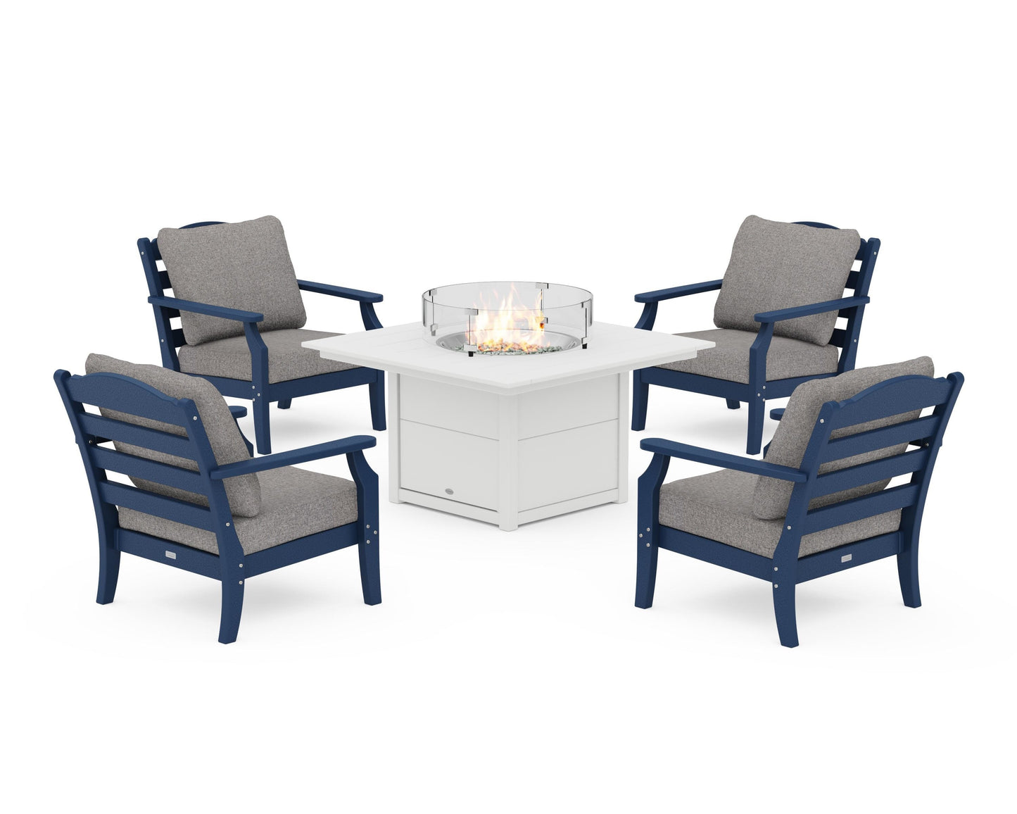 Savannah 5-Piece Deep Seating Set with Fire Pit Table