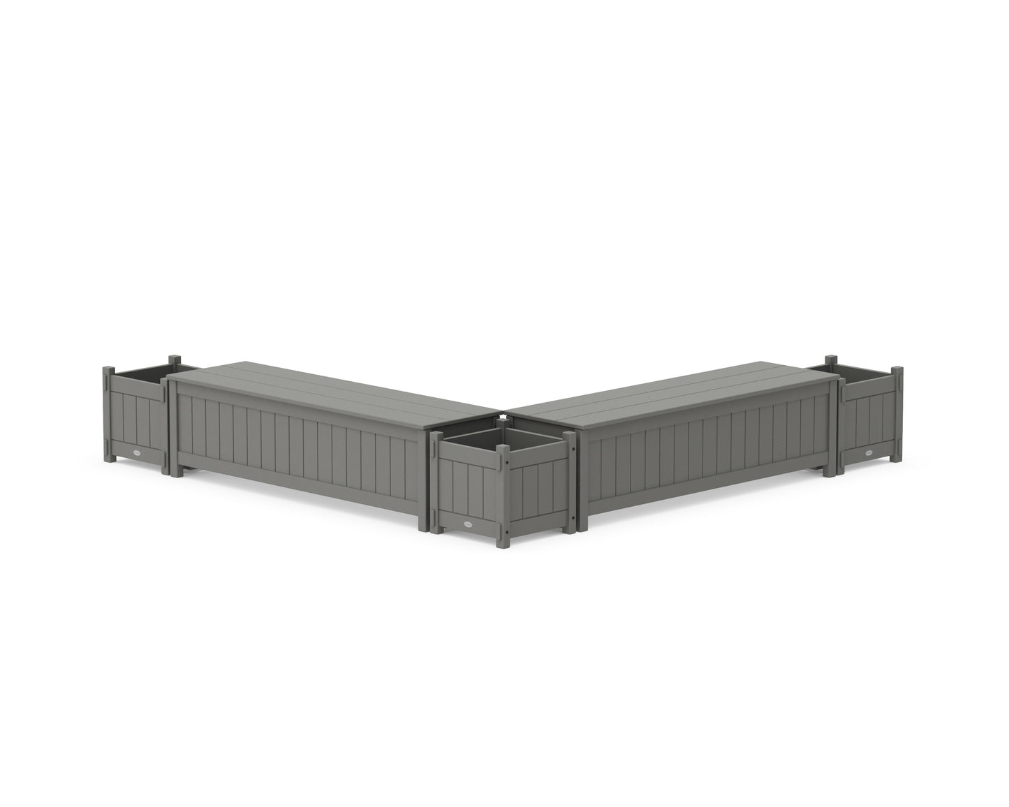 60" Vineyard L- Shaped Planter Storage Bench Corner Set