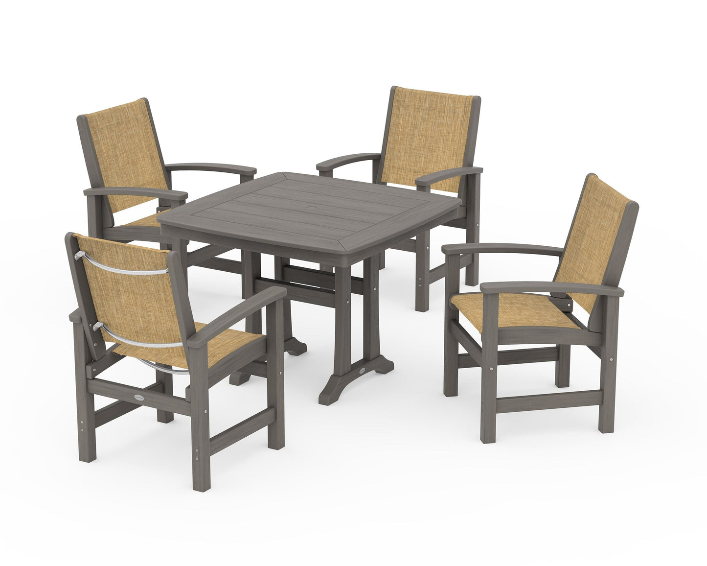 Coastal 5-Piece Dining Set with Trestle Legs