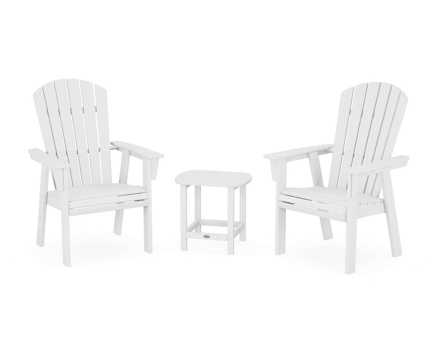 Nautical 3-Piece Curveback Upright Adirondack Chair Set