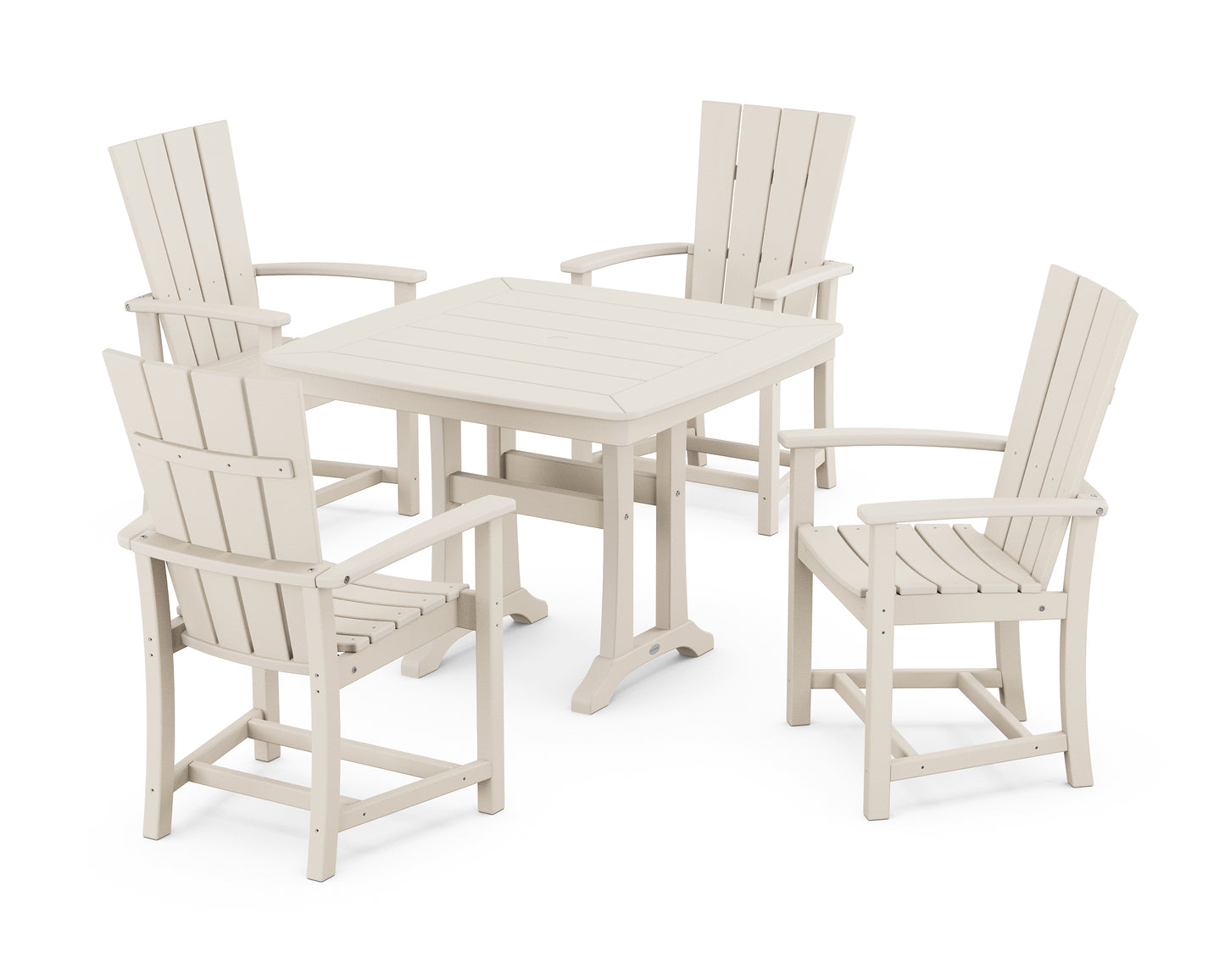 Quattro 5-Piece Dining Set with Trestle Legs