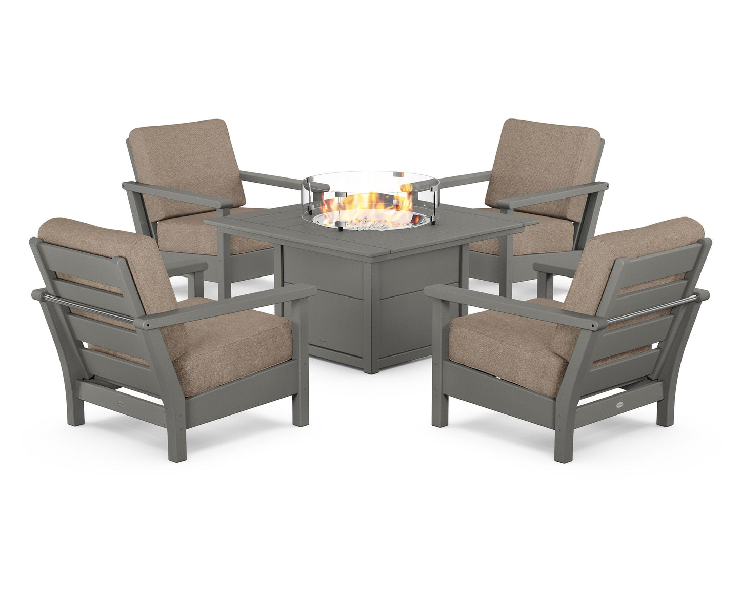 Harbour 5-Piece Conversation Set with Fire Pit Table