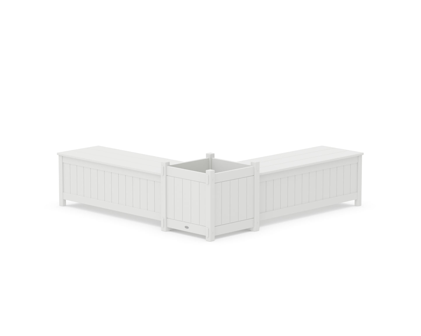 48" Vineyard L- Shaped Planter Storage Bench Set- Large