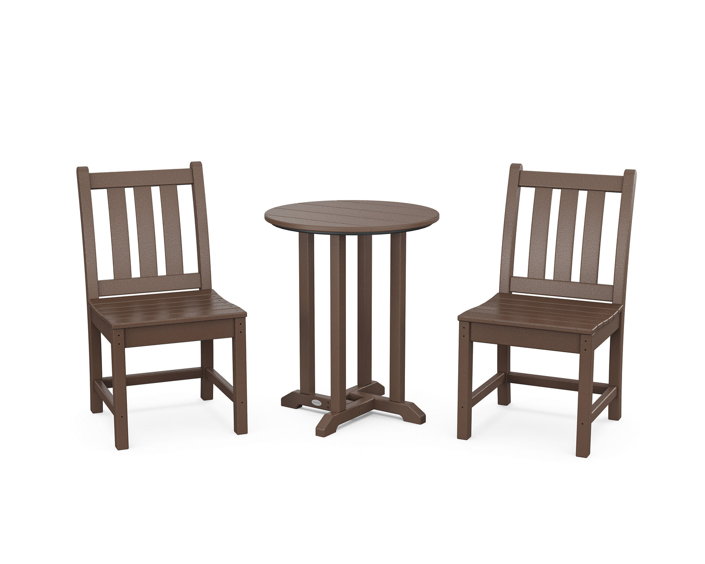 Traditional Garden Side Chair 3-Piece Round Dining Set