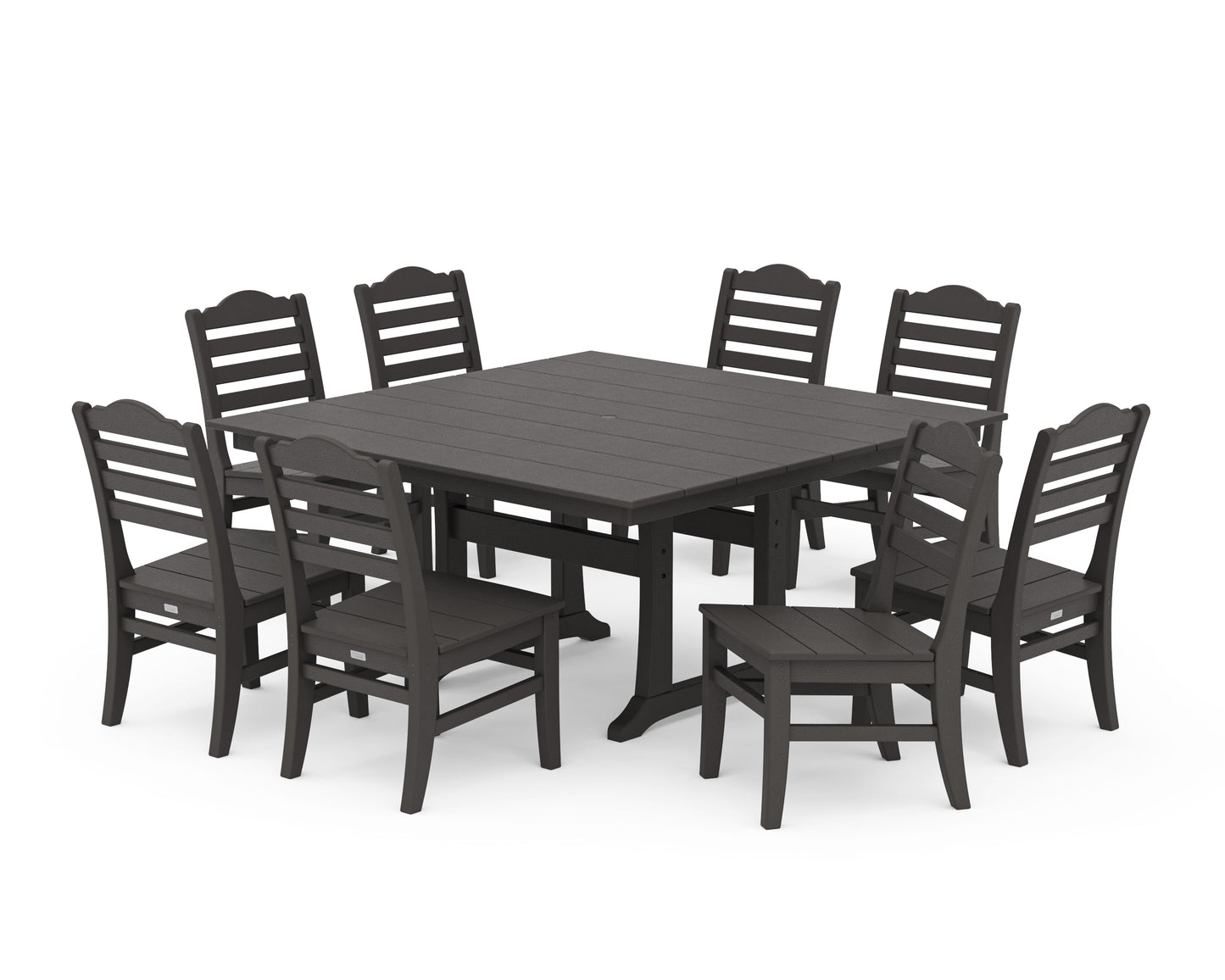 Savannah Side Chair 9-Piece Square Farmhouse Dining Set with Trestle Legs