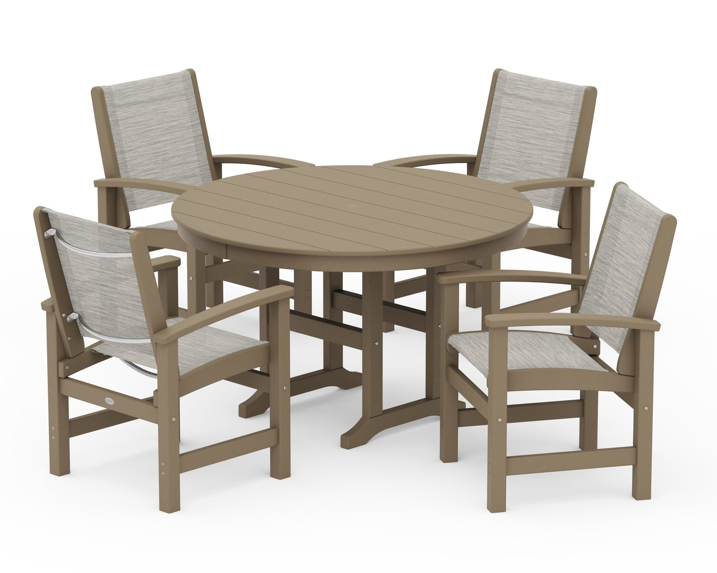 Coastal 5-Piece Round Farmhouse Dining Set