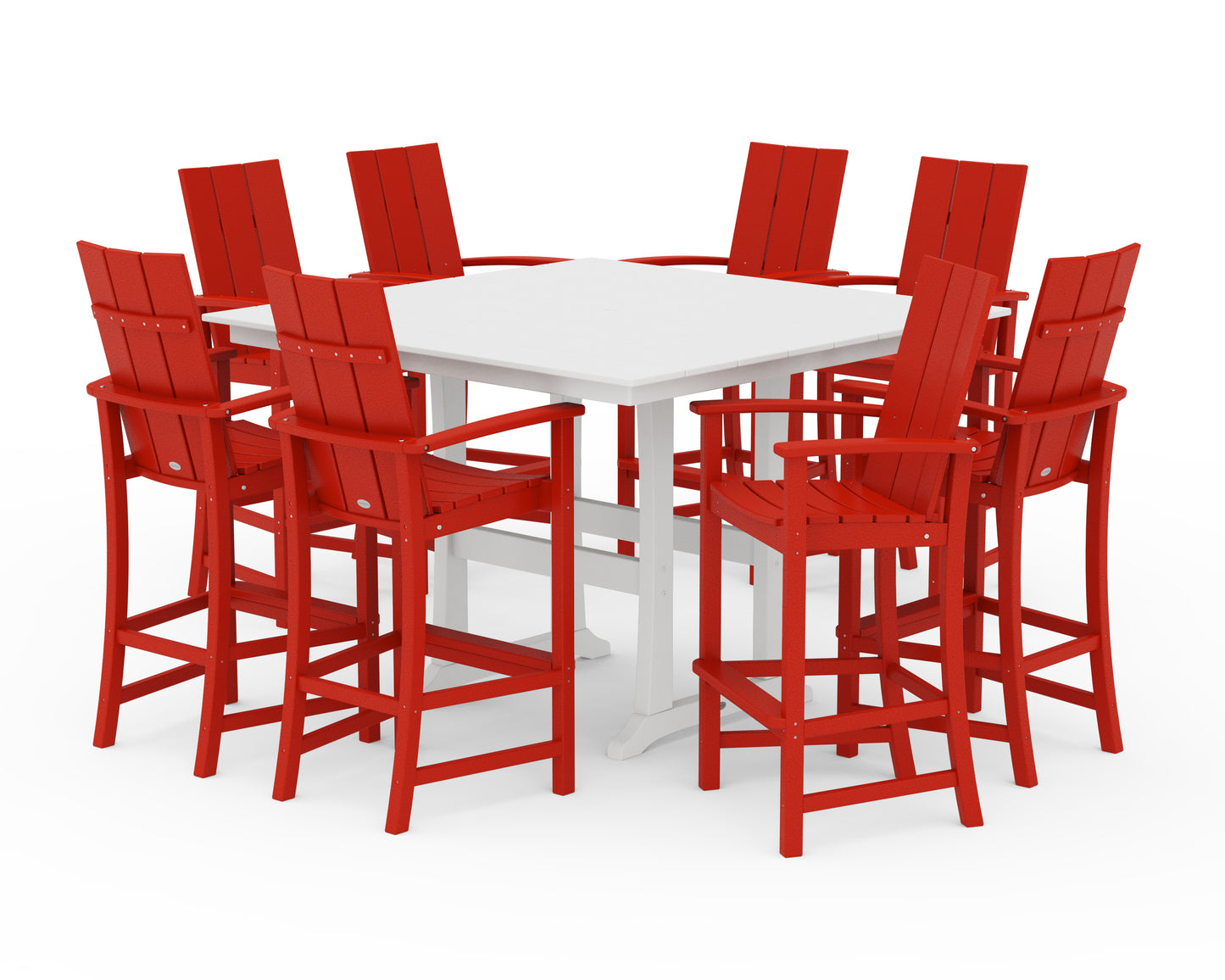 Modern Adirondack 9-Piece Farmhouse Trestle Bar Set