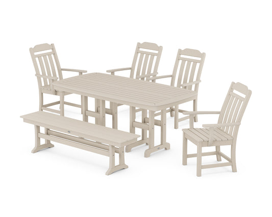 Country Living 6-Piece Dining Set with Bench