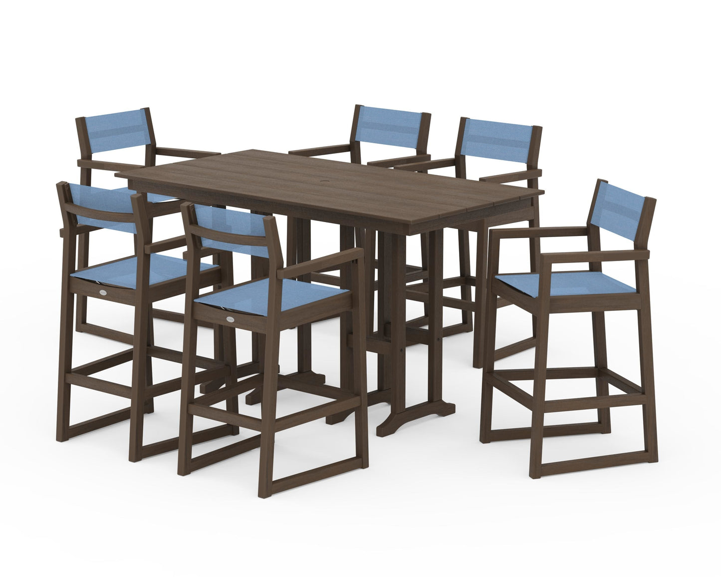 EDGE Sling Arm Chair 7-Piece Farmhouse Bar Set