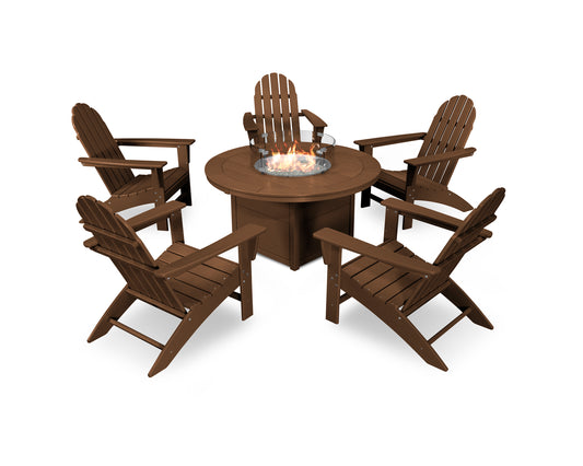 Vineyard Adirondack 6-Piece Chat Set with Fire Pit Table
