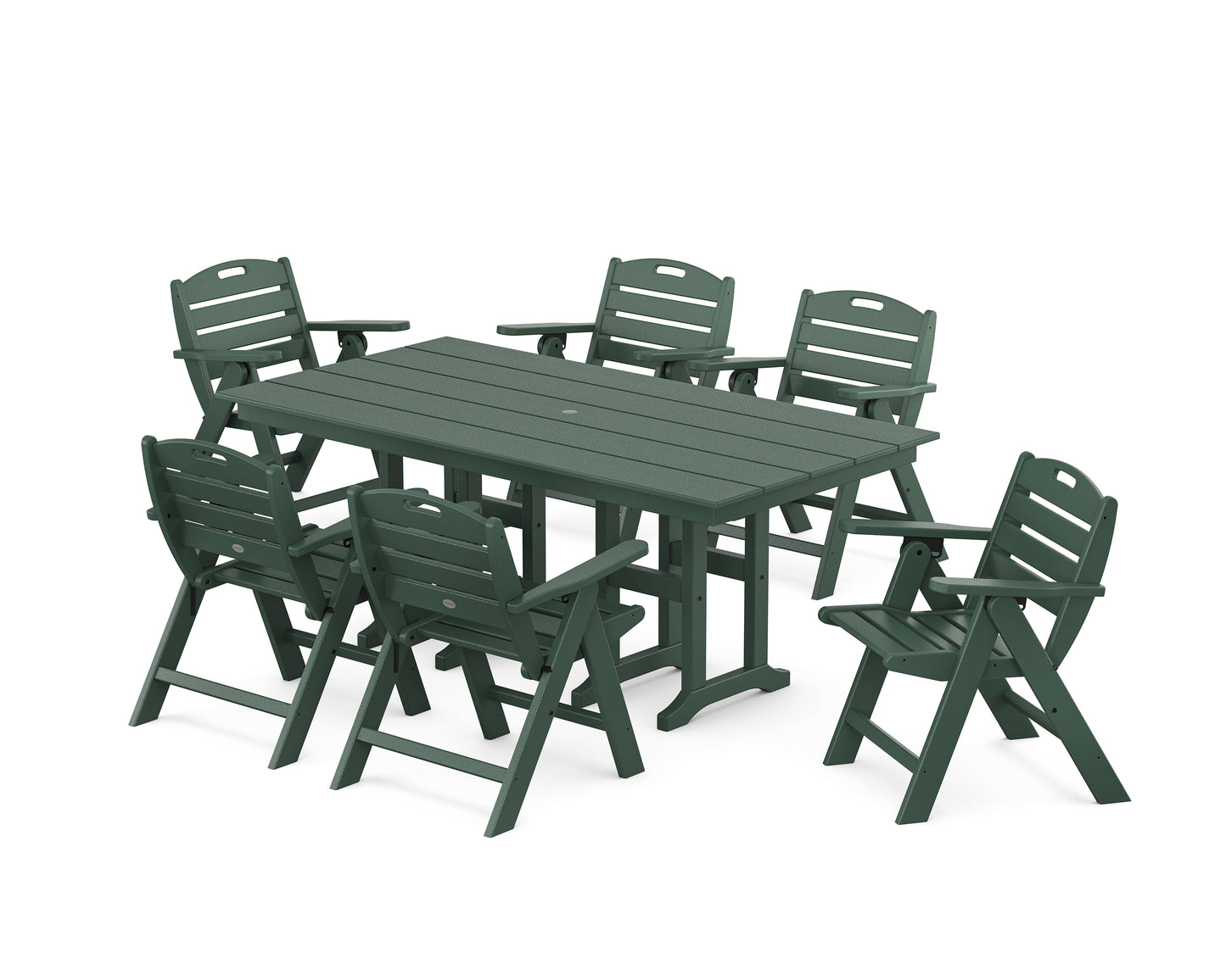 Nautical Lowback 7-Piece Farmhouse Dining Set