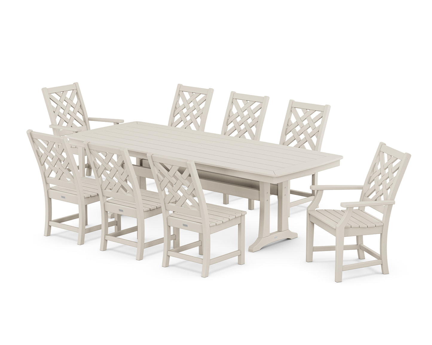 Wovendale 9-Piece Dining Set with Trestle Legs