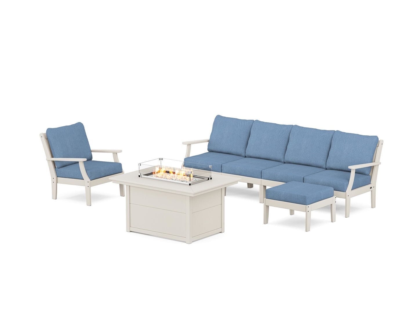 Braxton Sectional Lounge and Fire Pit Set