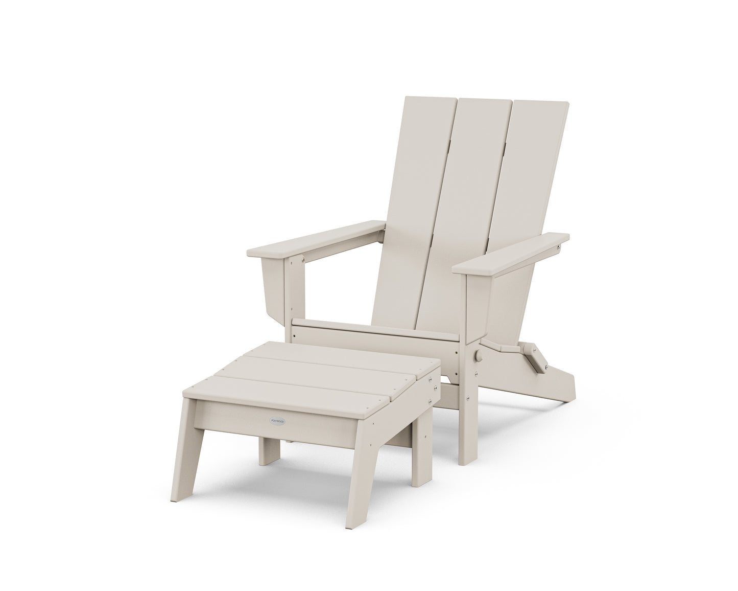 Modern Studio Folding Adirondack Chair with Ottoman