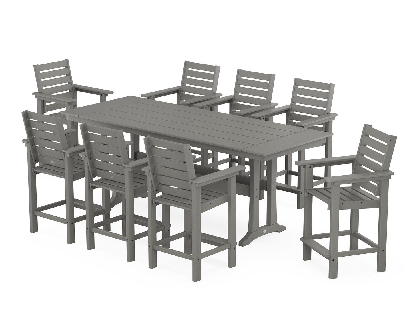 Captain 9-Piece Farmhouse Counter Set with Trestle Legs