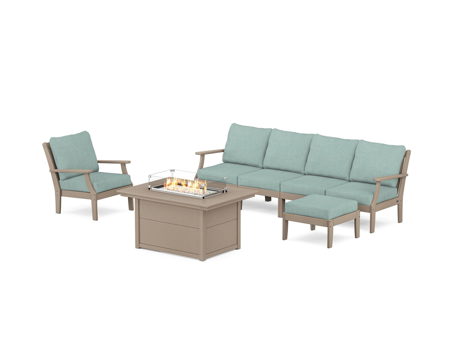 Braxton Sectional Lounge and Fire Pit Set