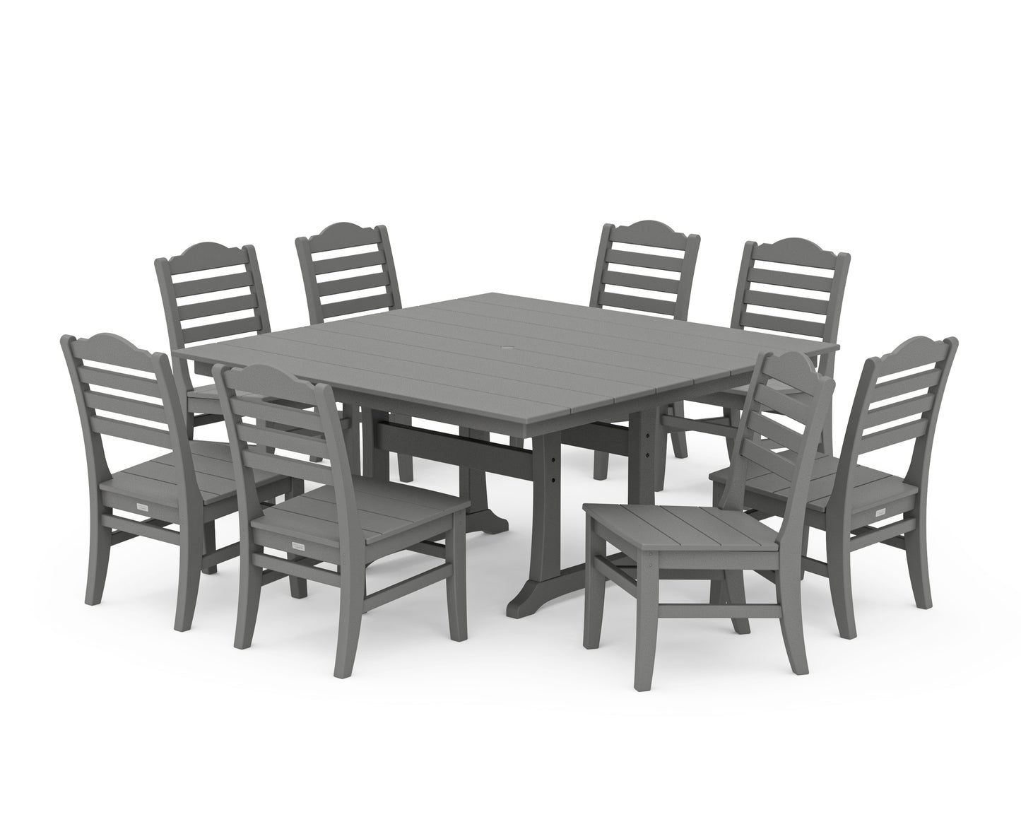 Savannah Side Chair 9-Piece Square Farmhouse Dining Set with Trestle Legs