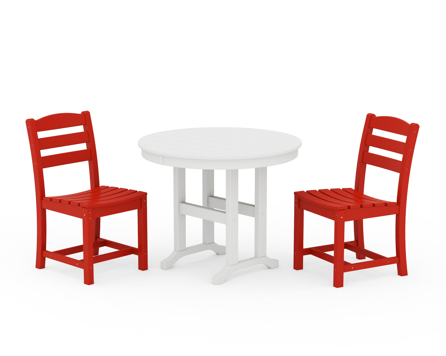 La Casa CafÃ© Side Chair 3-Piece Round Dining Set